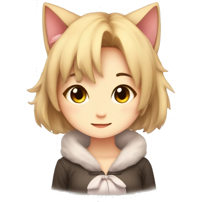 A cute neko girl, that is not too pretty but kind of adorable emoji