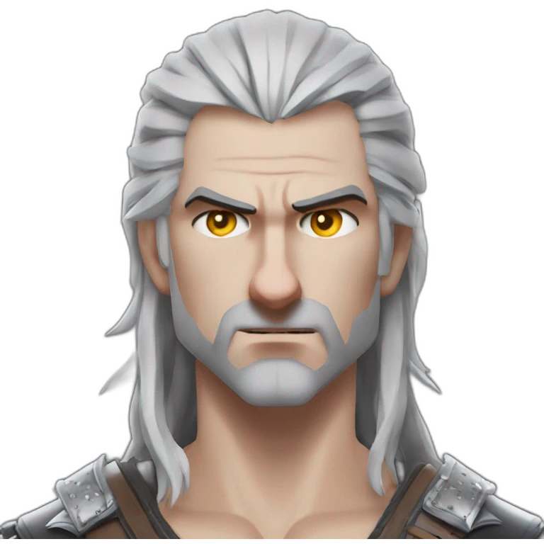 geralt of rivia the while wolf angry lazer eyes emoji