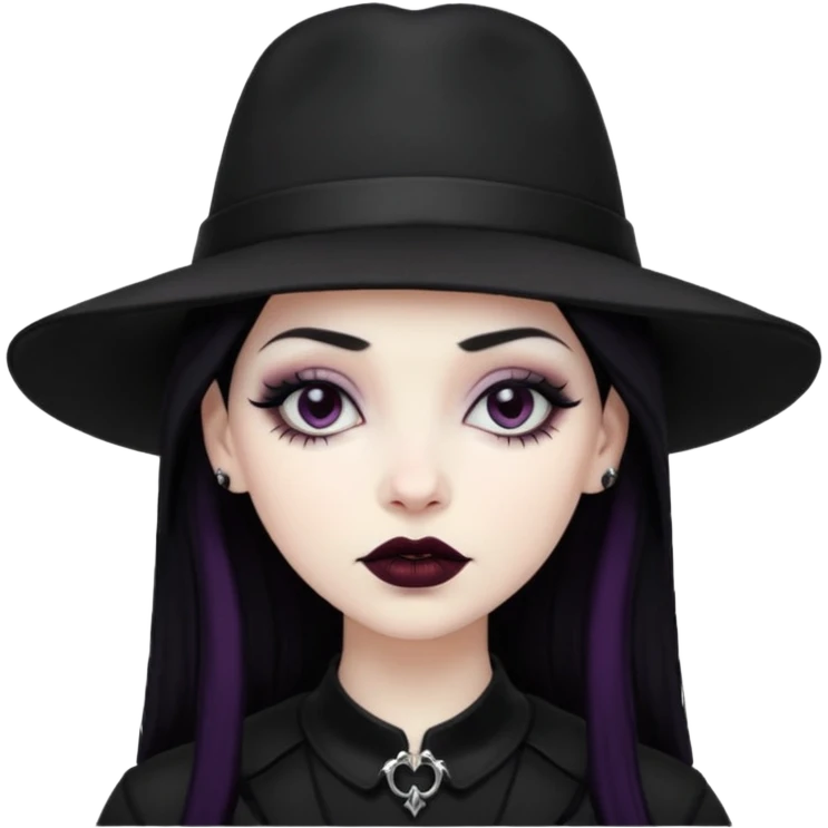 goth in hat emoji
