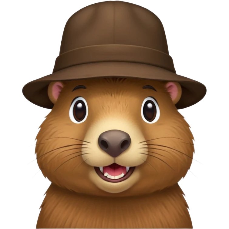 Capybara with a hat and cute emoji