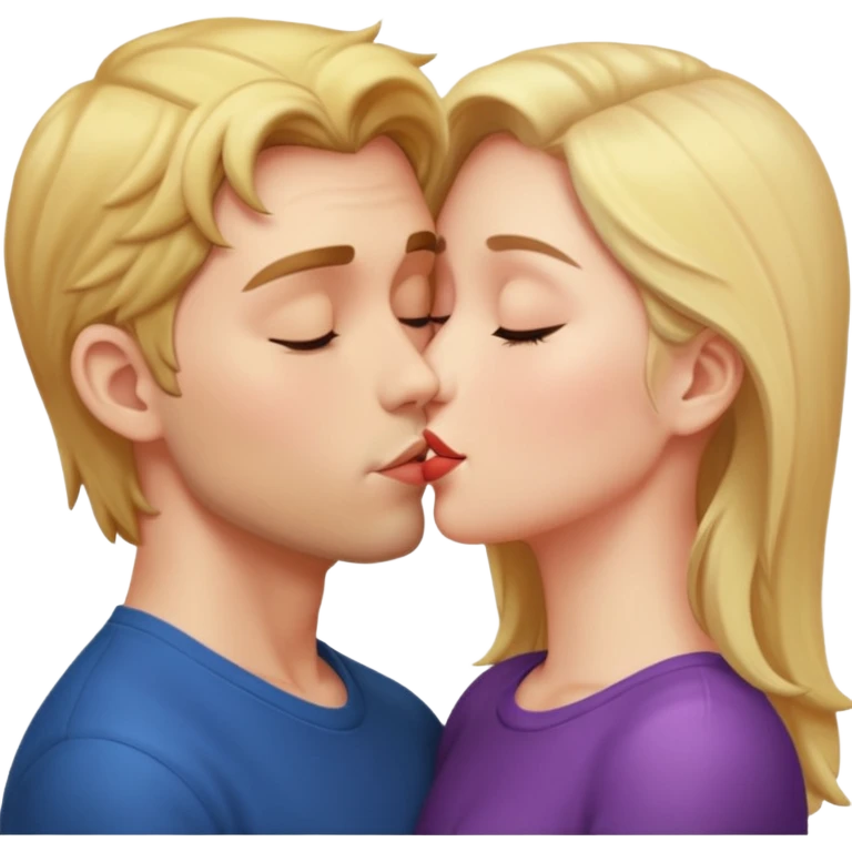 Two people kissing passionately emoji