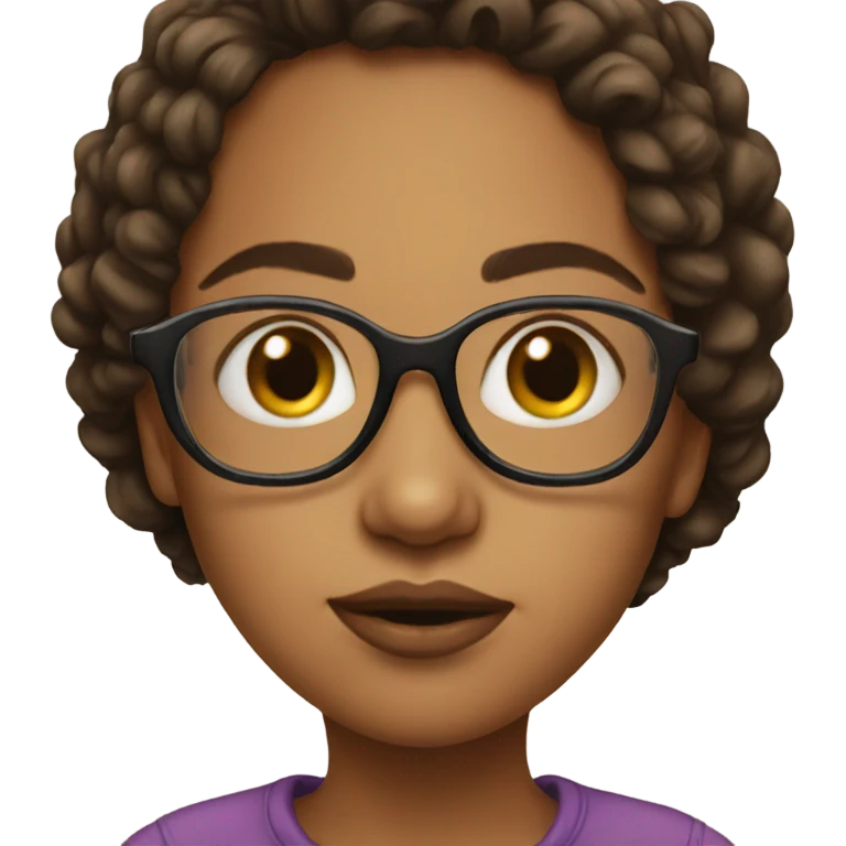 girl with glasses portrait kissing emoji