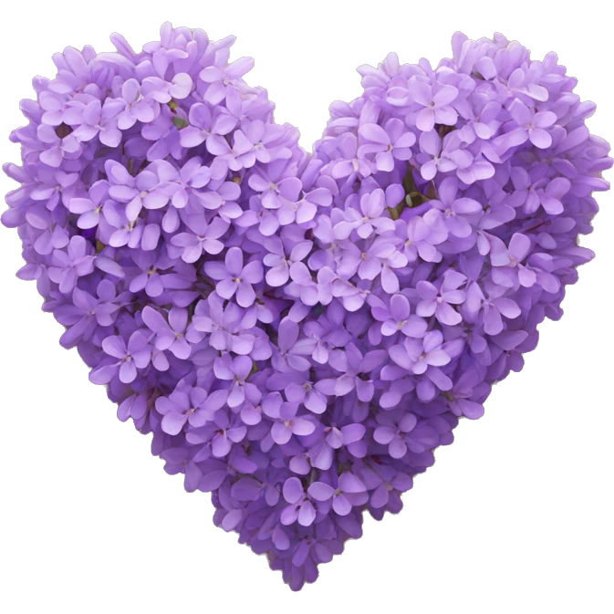 heart of lilac flowers emoji