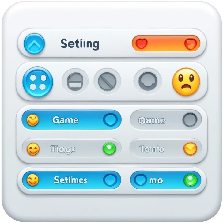 Video game graphics settings menu with toggles and sliders emoji