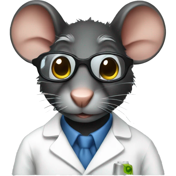 Black rat scientist emoji