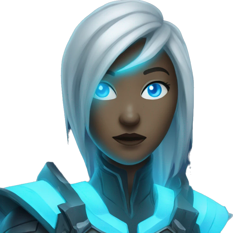Apex LegendsWraith Phase: An emoji showing Wraith's face with her eyes glowing blue and a phase shift effect around her. emoji