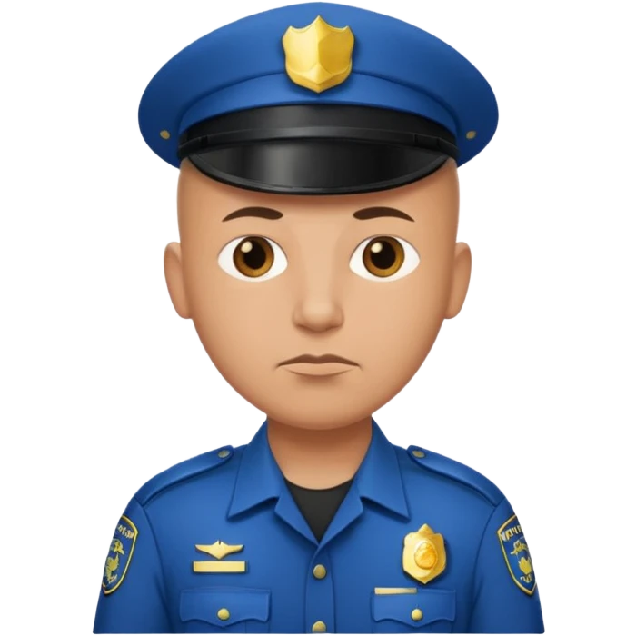 bald police with no hat emoji