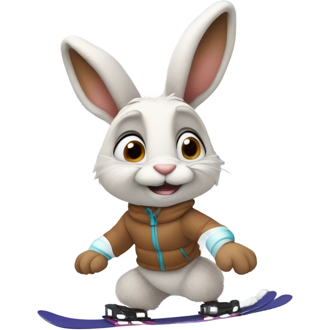 bunny skiing emoji