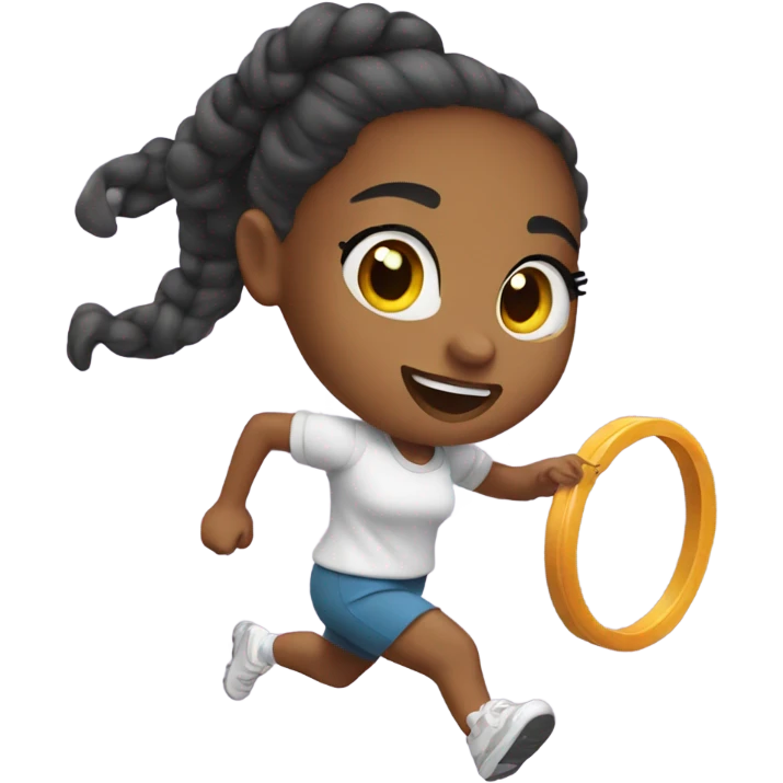 Girl Running with big hoop earrings  emoji