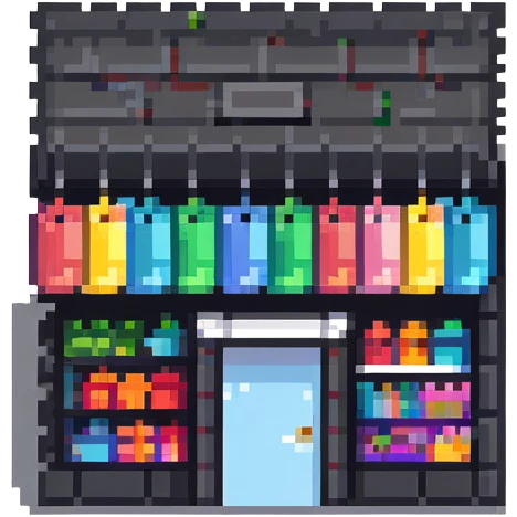 tiny simple shopping mall building icon, modern colors, minimal details, small size emoji