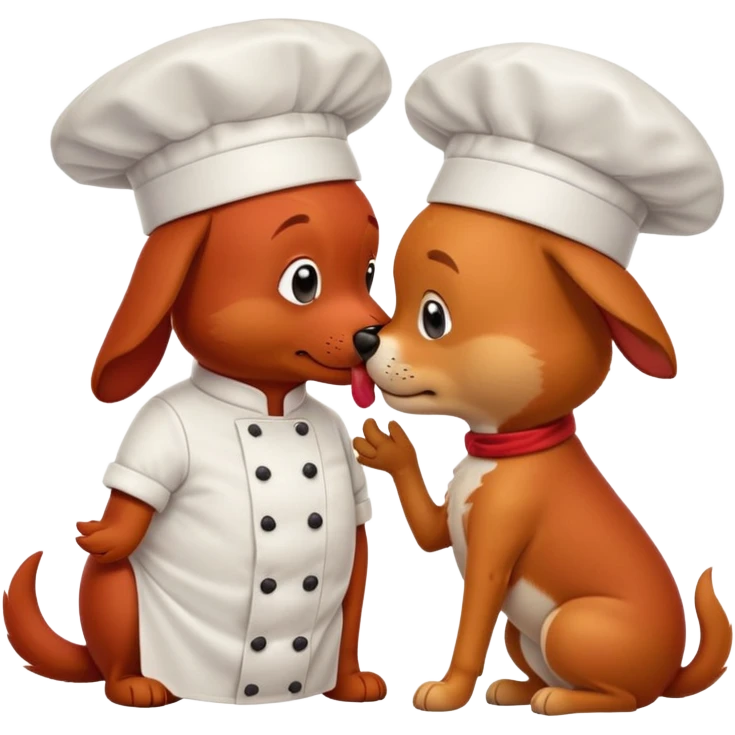 red dog in a chef's hat kisses emoji