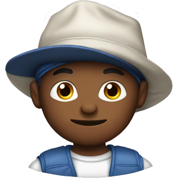 a kid with a shifty look and a cap, from the south of France, the Jul hand on the hat emoji
