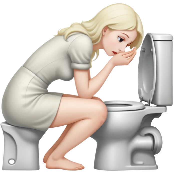Woman puking in toilet emoji