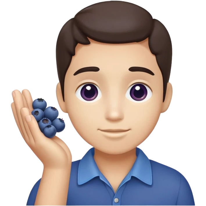 blueberries being held in the palm of a hand emoji