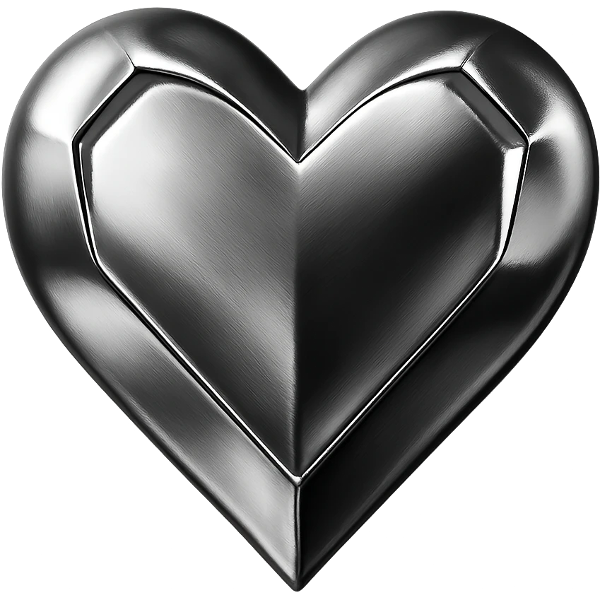 red diamond heart in chrome style emoji