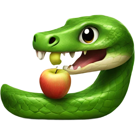 Snake eating an apple emoji