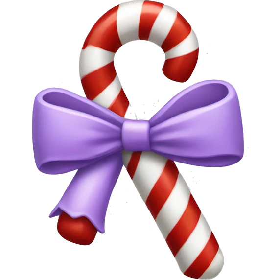 Lilac Candy cane with a Lilac bow emoji