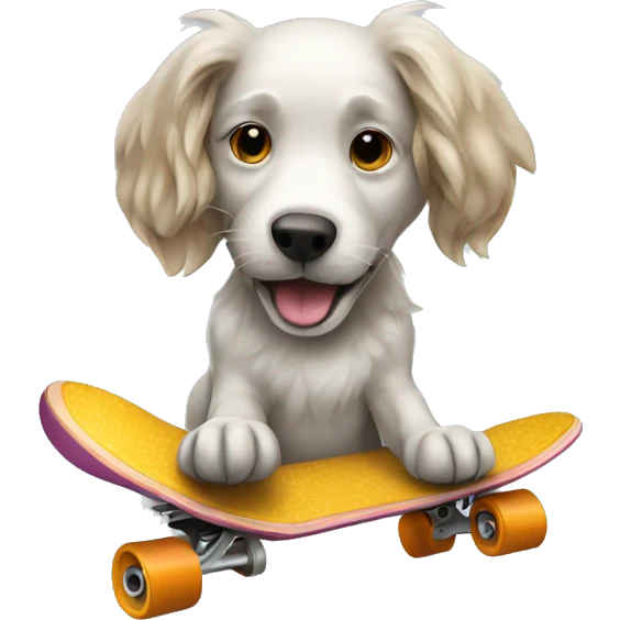 dog riding skateboard emoji