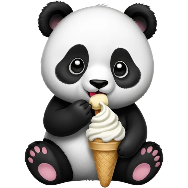 Panda eating ice cream emoji