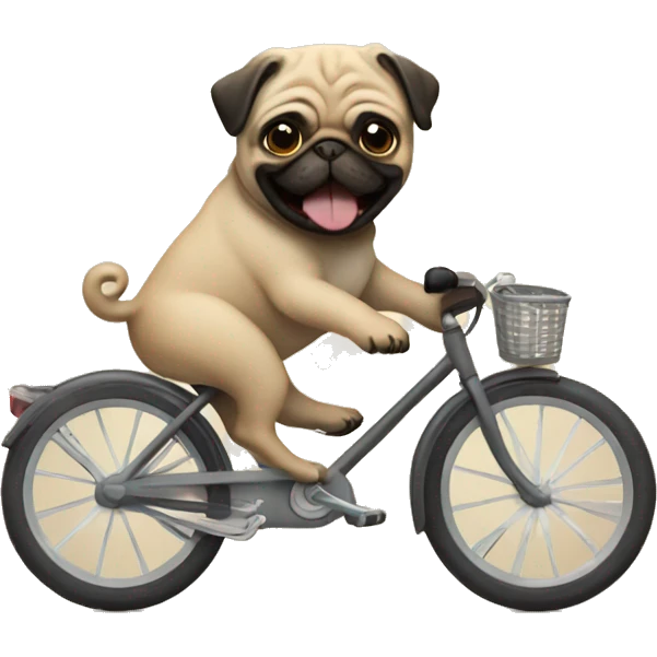 pug riding a bike emoji