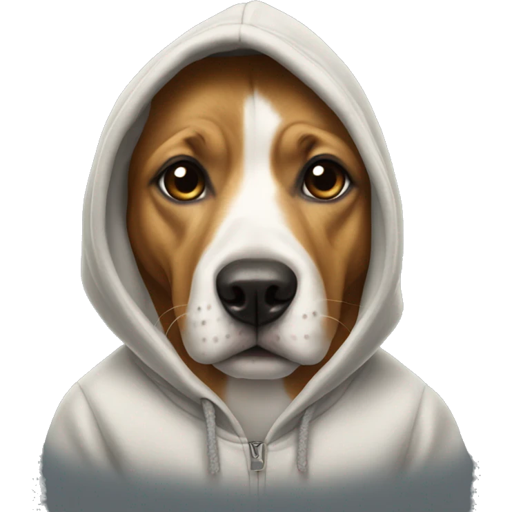 Dog wearing a hoodie emoji