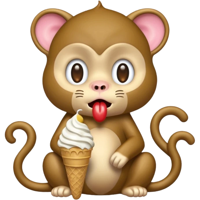 kitty cry beacuse a monkey stole his ice cream emoji