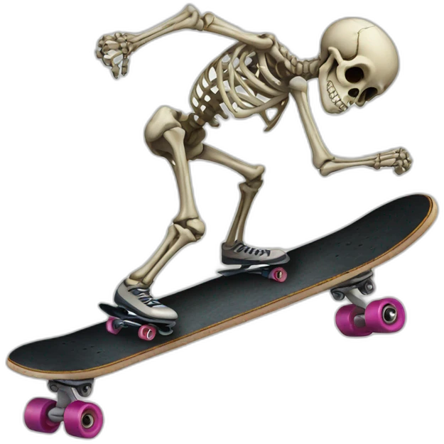 Skeletons on a skate emoji