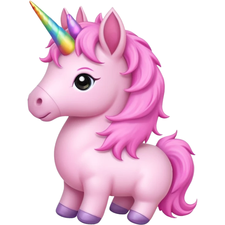 Cute Cartoon style pink baby unicorn 
 emoji