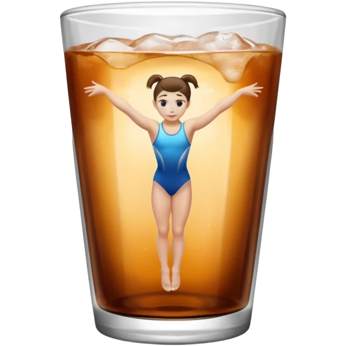 Gymnast inside a drink emoji