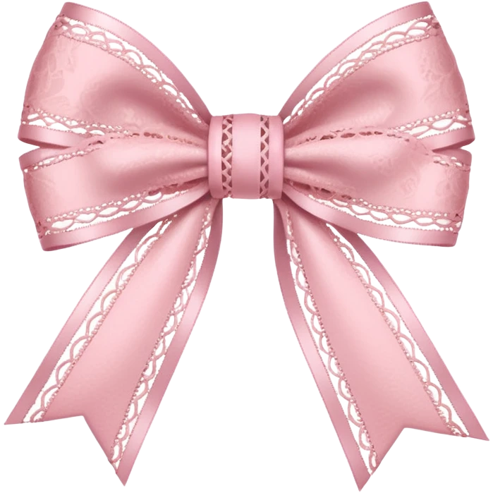 a baby pink lace ribbon bow emoji