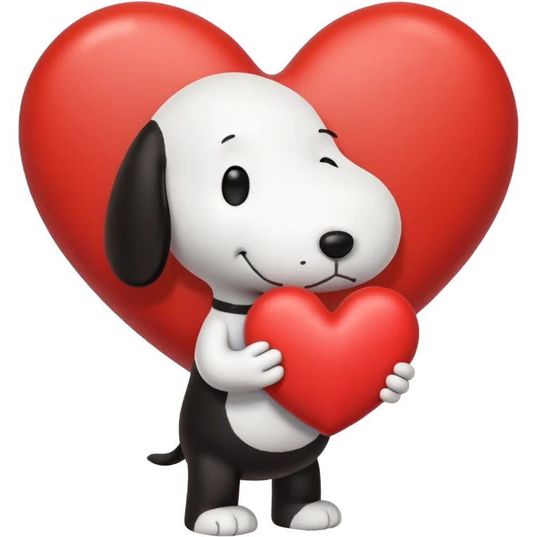 Snoopy holding heart  emoji