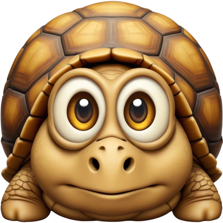 cinematic-tortoise-realistic--emoji,-sturdy-domed-shell-in-rich-earthy-tones,,-wrinkled-wise-face-peering-ahead-with-calm-determination,-cute large-eyes-reflecting-centuries of wisdom, zoomed into its face emoji