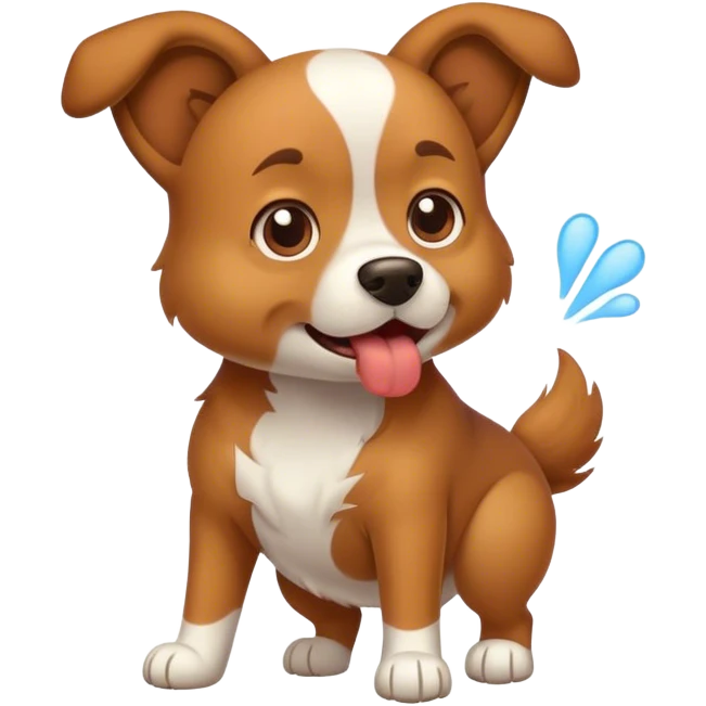 A dog farting emoji