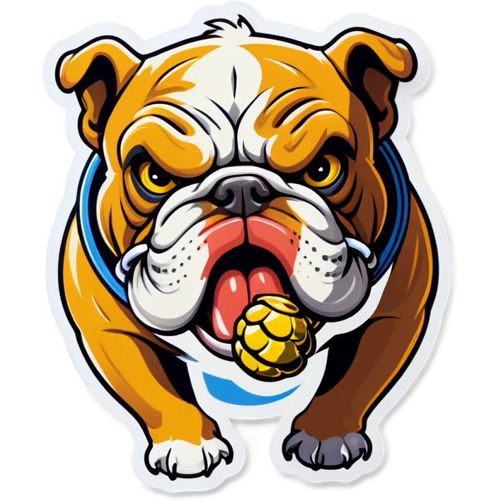 Bulldog with wasp in mouth  emoji