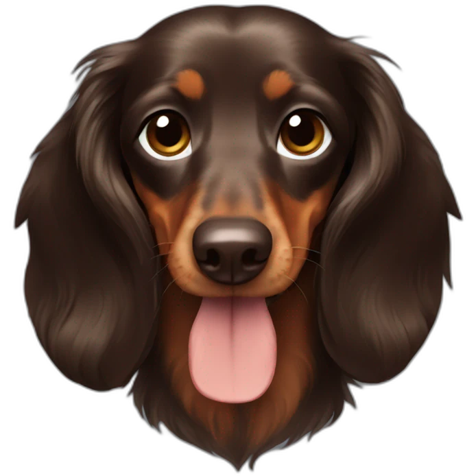 dark brown longhaired dachshund emoji