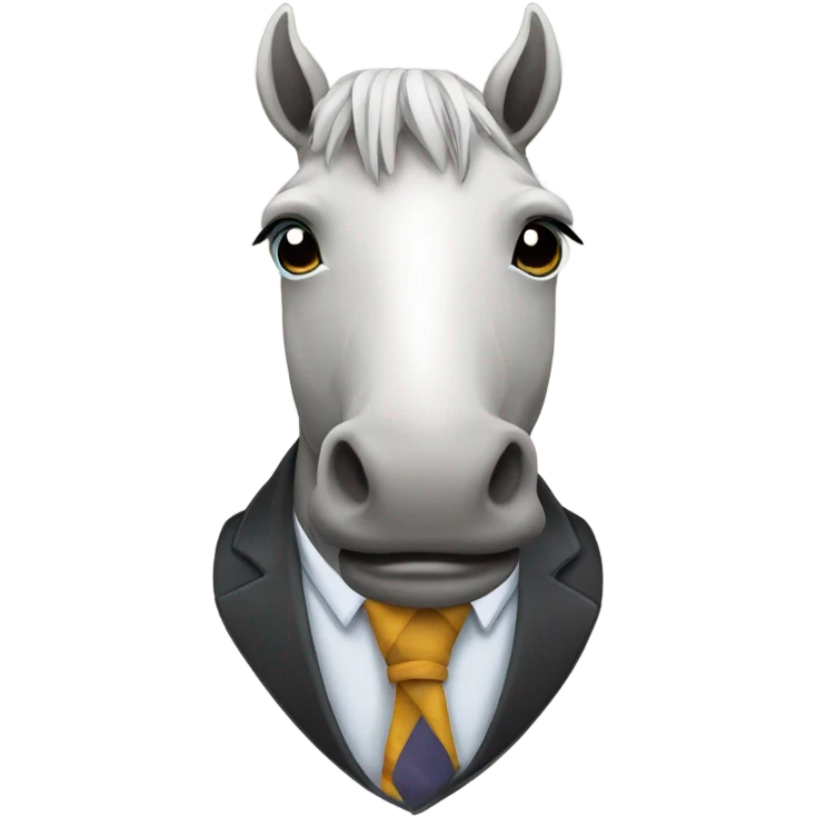 A horse wearing a tie emoji
