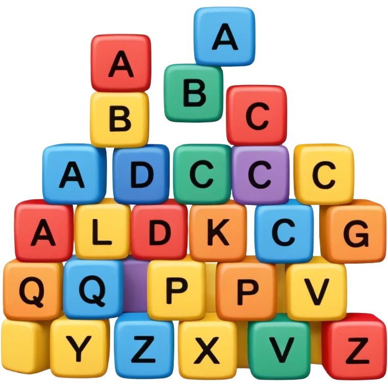 Wooden blocks with letters emoji