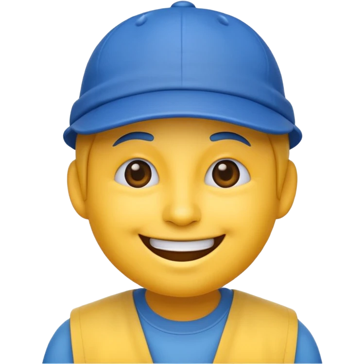 smiling emoji with blue cap emoji