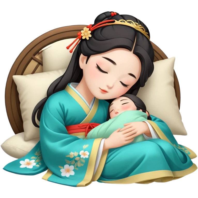 Beautiful girl sleeping in Hanfu emoji