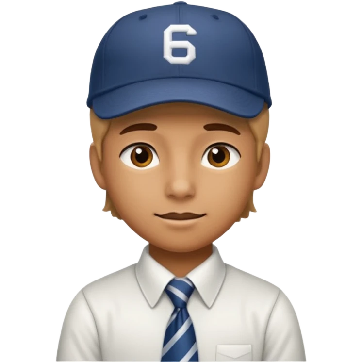 Teen in cap & tie emoji