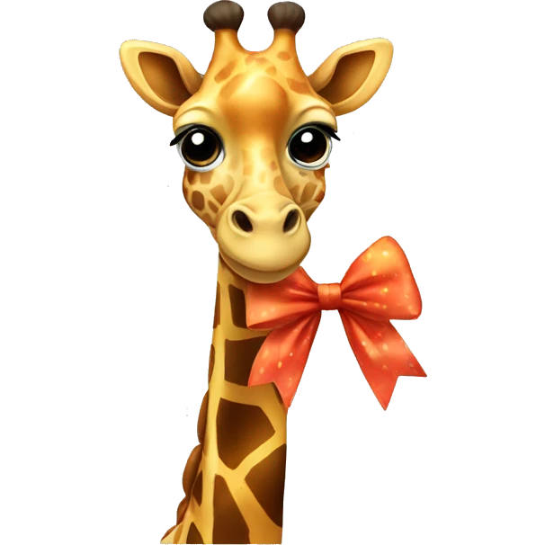 giraffe with bow emoji