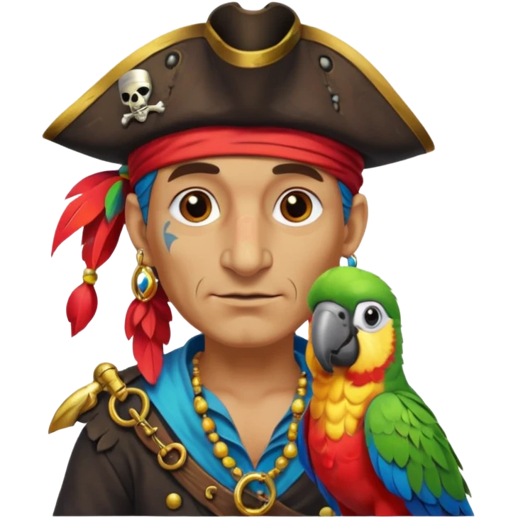 pirate and parrot emoji