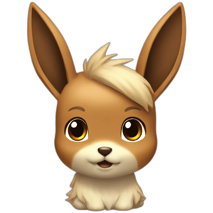 toilet chibi eevee head atop emoji