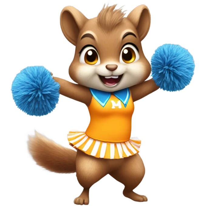 squirel in a cheerleader outfit, cheering emoji