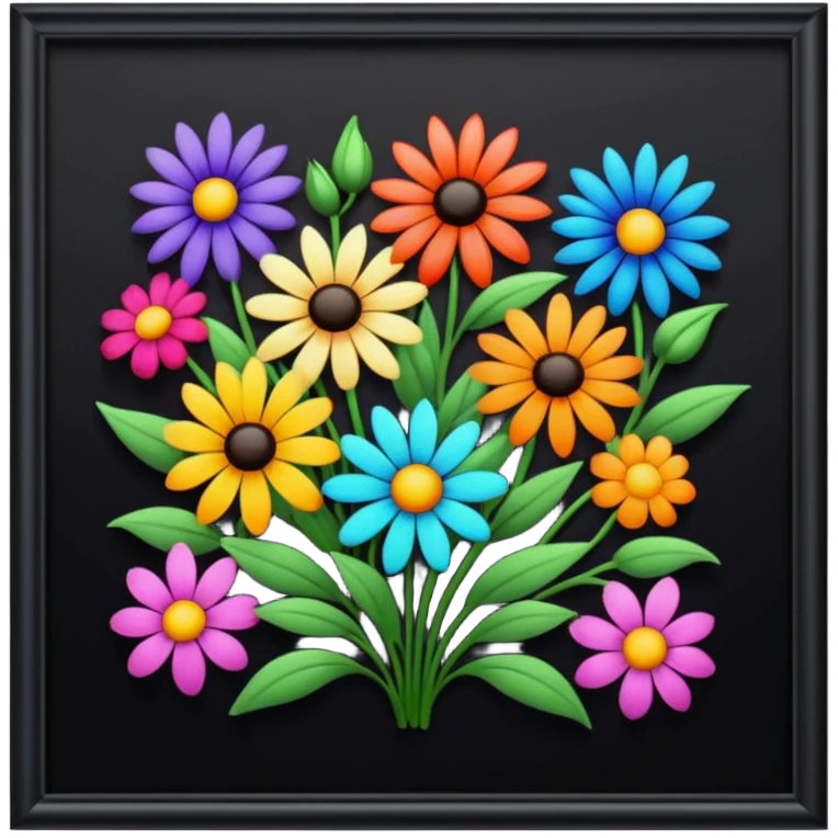 Frame with flowers emoji