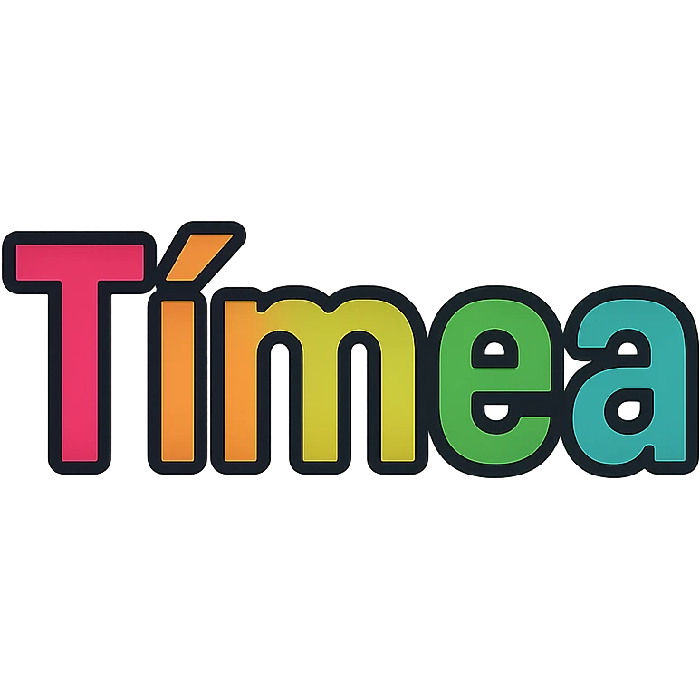 Tímea name in modern colorful gradient font with dark outline, transparent background, in the style of the sample images emoji