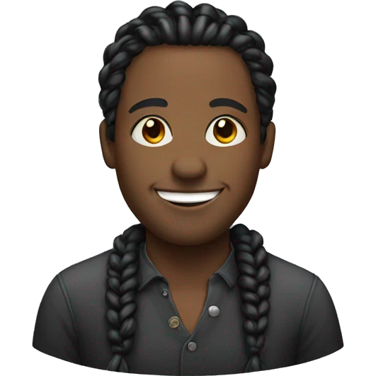 smiling portrait of black a man with braids  emoji