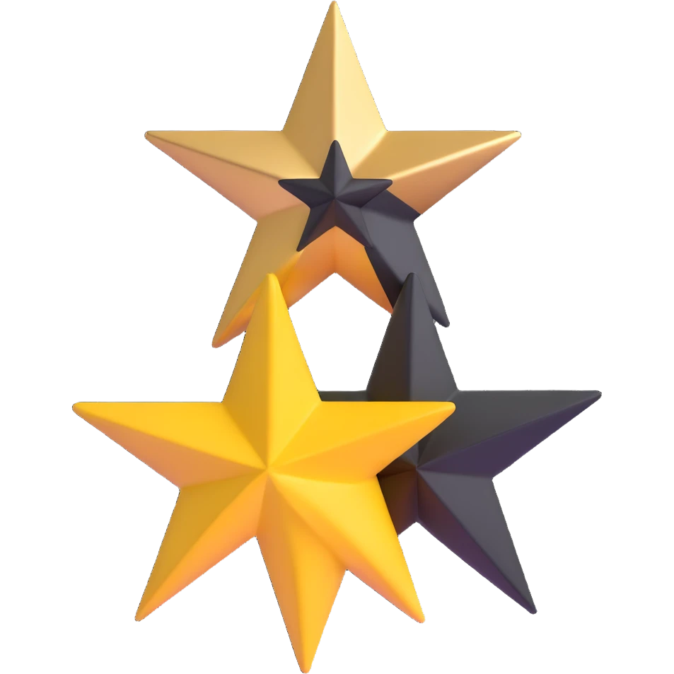 half golden and half black star, split vertically emoji