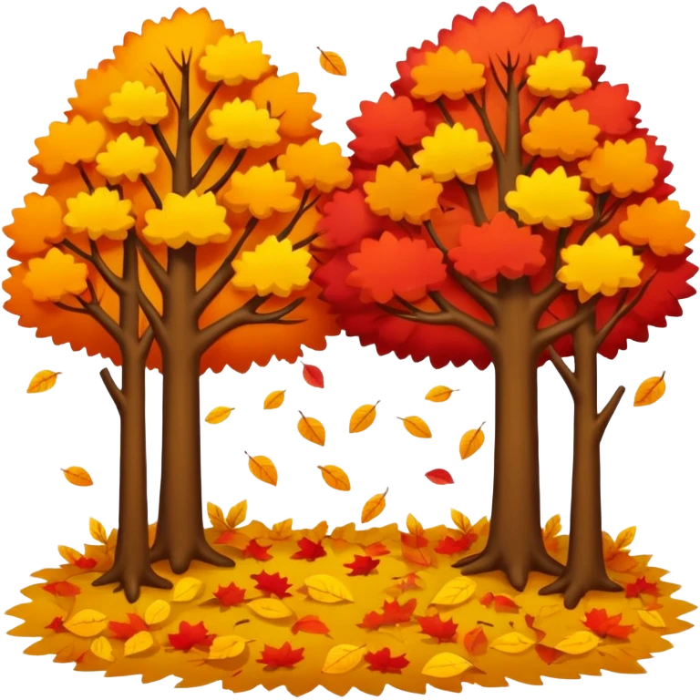 Small forest and leaves falling from the trees.  emoji
