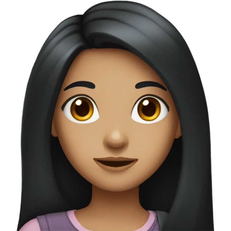 girl with long black hair  emoji
